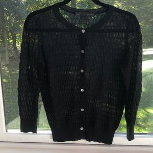 Marc by Marc Jacobs black cardigan sweater.